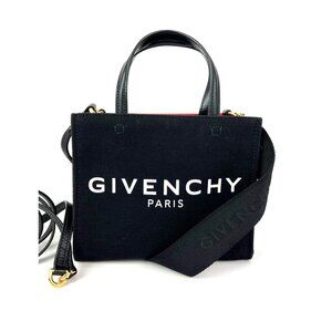 Givenchy Mini G Shopper Black Canvas Tote Bag